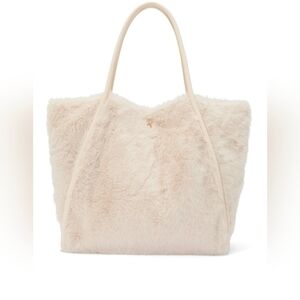 NWT Victoria’s Secret Cream Faux Fur Tote Bag
